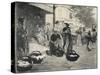 'Open air market, Avenue de Clichy', 1915-Edgar Chahine-Stretched Canvas