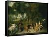 Open Air Party-Jean Antoine Watteau-Framed Stretched Canvas