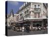 Open Air Pavement Brasserie Restaurant, Trouville, Calvados, Normandy, France-David Hughes-Stretched Canvas