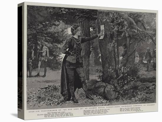 Open-Air Performance of As You Like It at Coombe House, Surrey, Lady Archibald Campbell as Orlando-null-Stretched Canvas