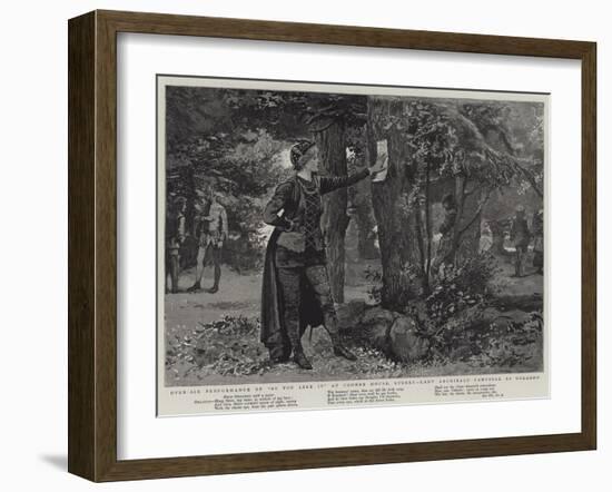 Open-Air Performance of As You Like It at Coombe House, Surrey, Lady Archibald Campbell as Orlando-null-Framed Giclee Print