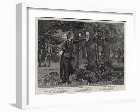 Open-Air Performance of As You Like It at Coombe House, Surrey, Lady Archibald Campbell as Orlando-null-Framed Giclee Print