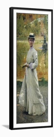 Open-Air Portrait or Lady in the Garden, 1902-Giacomo Grosso-Framed Giclee Print