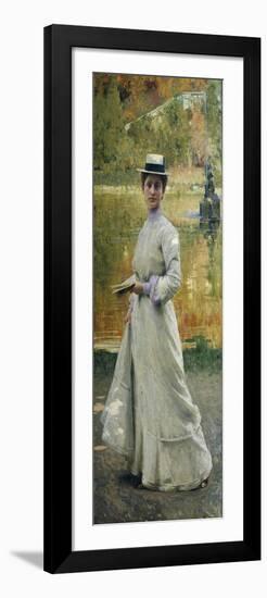 Open-Air Portrait or Lady in the Garden, 1902-Giacomo Grosso-Framed Giclee Print