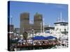 Open Air Restaurants around Harbour, with the Town Hall Behind, Oslo, Norway, Scandinavia, Europe-Richardson Rolf-Stretched Canvas