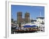 Open Air Restaurants around Harbour, with the Town Hall Behind, Oslo, Norway, Scandinavia, Europe-Richardson Rolf-Framed Photographic Print