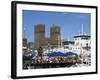 Open Air Restaurants around Harbour, with the Town Hall Behind, Oslo, Norway, Scandinavia, Europe-Richardson Rolf-Framed Photographic Print