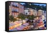 Open Air Restaurants in Cours Saleya-Amanda Hall-Framed Stretched Canvas