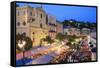 Open Air Restaurants in Cours Saleya-Amanda Hall-Framed Stretched Canvas