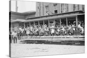 Open Air Trolley of Brooklyn Rapid Transit Is Passenger Packed-null-Stretched Canvas