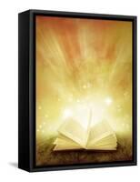 Open Book and Magical Background-STILLFX-Framed Stretched Canvas