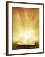 Open Book and Magical Background-STILLFX-Framed Photographic Print