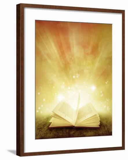 Open Book and Magical Background-STILLFX-Framed Photographic Print