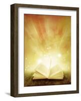 Open Book and Magical Background-STILLFX-Framed Photographic Print