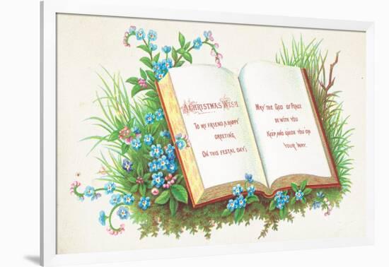 Open Book, Christmas Card-English School-Framed Giclee Print