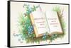 Open Book, Christmas Card-English School-Framed Stretched Canvas