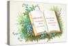 Open Book, Christmas Card-English School-Stretched Canvas