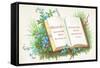 Open Book, Christmas Card-English School-Framed Stretched Canvas