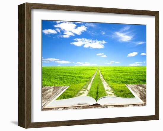 Open Book Of Nature With Way-Olegkalina-Framed Art Print