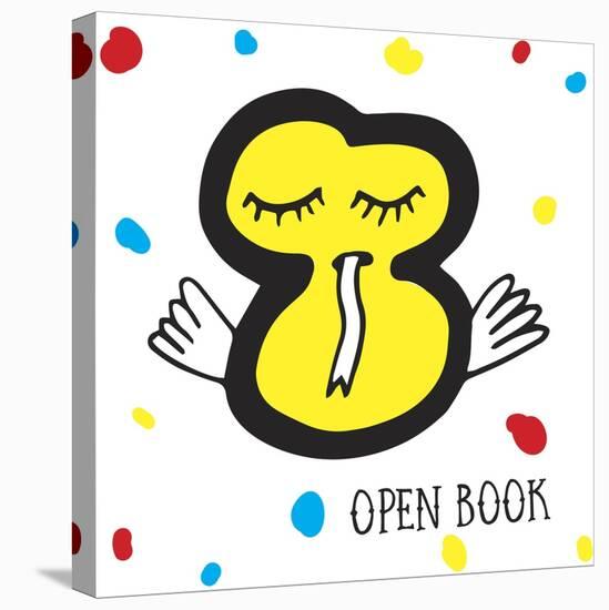 Open Book-Oodlies-Stretched Canvas