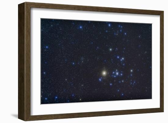 Open Cluster Hyades and Giant Star Aldebaran in the Constellation of Taurus-null-Framed Photographic Print