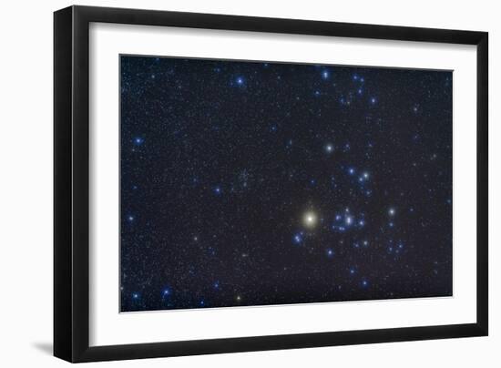 Open Cluster Hyades and Giant Star Aldebaran in the Constellation of Taurus-null-Framed Photographic Print