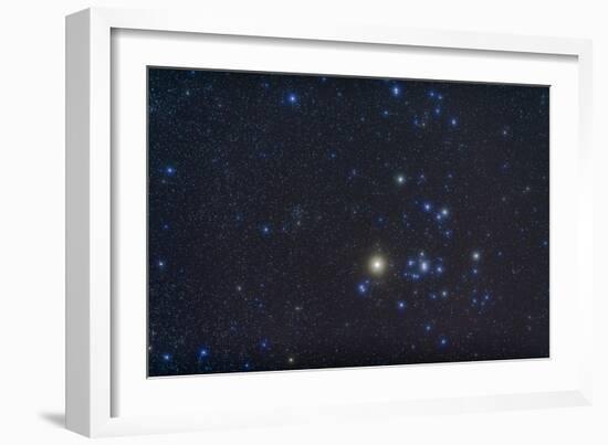 Open Cluster Hyades and Giant Star Aldebaran in the Constellation of Taurus-null-Framed Photographic Print