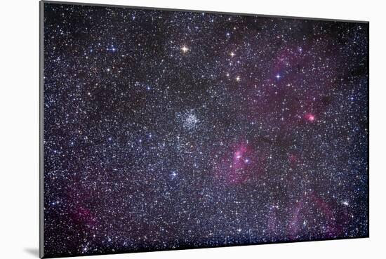 Open Cluster Messier 52 and the Bubble Nebula in the Constellation Cassiopeia-null-Mounted Photographic Print