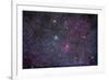 Open Cluster Messier 52 and the Bubble Nebula in the Constellation Cassiopeia-null-Framed Photographic Print
