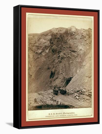 Open Cut in the Great Homestake Mine, at Lead City, Dak-John C. H. Grabill-Framed Stretched Canvas