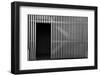 Open Door and Grill Wall in Monochrome-SNEHITDESIGN-Framed Photographic Print