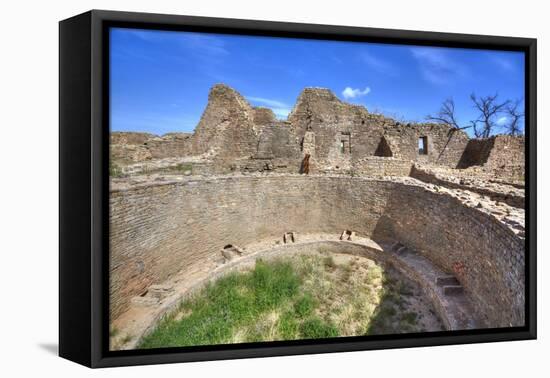 Open Kiva in West Ruins, Aztec Ruins National Monument, Dating from Between 850 Ad and 1100 Ad-Richard Maschmeyer-Framed Stretched Canvas