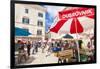 Open market in Gundulic Square, Dubrovnik Old Town, Dubrovnik, Dalmatian Coast, Croatia, Europe-Neale Clark-Framed Photographic Print