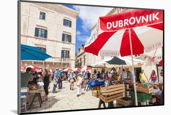 Open market in Gundulic Square, Dubrovnik Old Town, Dubrovnik, Dalmatian Coast, Croatia, Europe-Neale Clark-Mounted Photographic Print