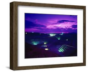 Open-Pit Mining Site at Copper Mine at Night, NM-Lonnie Duka-Framed Photographic Print