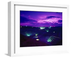 Open-Pit Mining Site at Copper Mine at Night, NM-Lonnie Duka-Framed Photographic Print