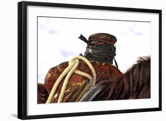 Open Range Roping Saddle-Amanda Lee Smith-Framed Photographic Print