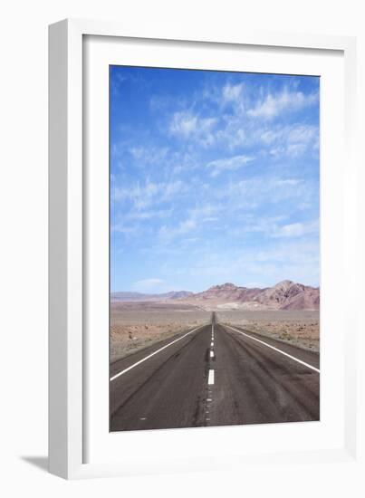 Open Road Paved Highway with No Traffic in Atacama Desert, Chile, South America-Kimberly Walker-Framed Photographic Print