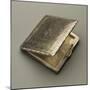 Open Silver Cigarette Case with Gold Button and Hinged Cover-Mario Buccellati-Mounted Giclee Print