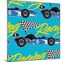 Open Wheel Racing Car Seamless Pattern-Adam Fahey-Mounted Art Print