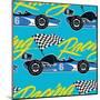 Open Wheel Racing Car Seamless Pattern-Adam Fahey-Mounted Art Print