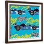 Open Wheel Racing Car Seamless Pattern-Adam Fahey-Framed Art Print