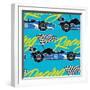 Open Wheel Racing Car Seamless Pattern-Adam Fahey-Framed Art Print