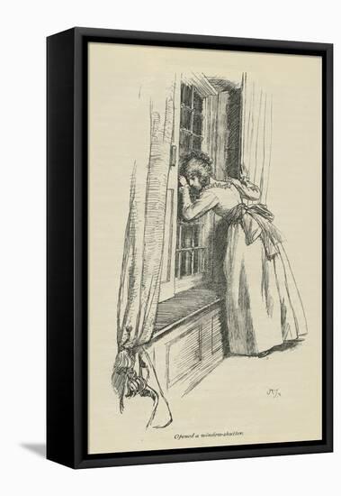 Opened a window-shutter, 1896-Hugh Thomson-Framed Stretched Canvas