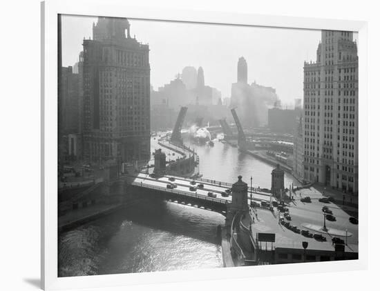 Opened Bridge over River-null-Framed Photographic Print