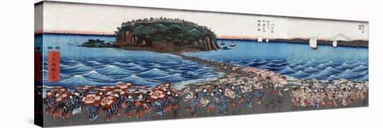 Opening Celebration of Benzaiten Shrine at Enoshima in Soshu, Japanese Wood-Cut Print-Lantern Press-Stretched Canvas