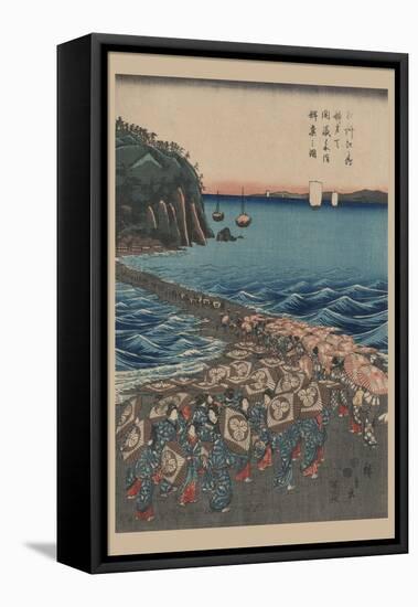 Opening Celebration of Benzaiten Shrine at Enoshima in Soshu-Ando Hiroshige-Framed Stretched Canvas