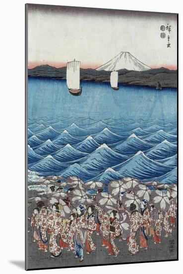 Opening Celebration of Benzaiten Shrine at Enoshima in Soshu-Ando Hiroshige-Mounted Giclee Print