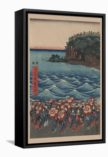 Opening Celebration of Benzaiten Shrine at Enoshima in Soshu-Ando Hiroshige-Framed Stretched Canvas