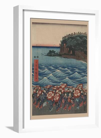 Opening Celebration of Benzaiten Shrine at Enoshima in Soshu-Ando Hiroshige-Framed Art Print